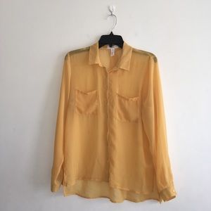 mustard button shirt sheer ... /xl main image 0